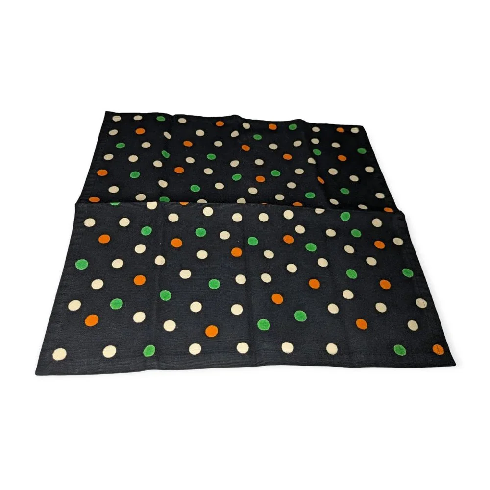 Tag Set of 4 Black & Polka Dot Cloth Napkins